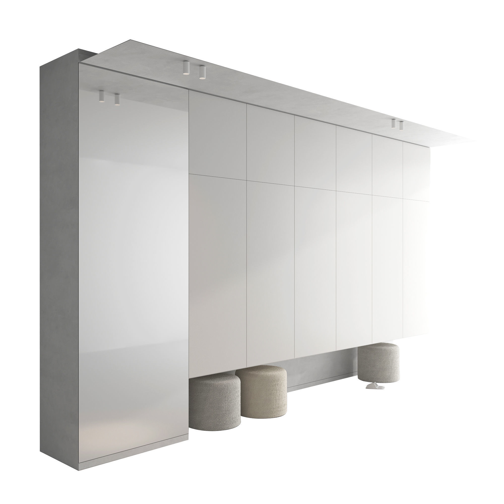 Hallway set 10 3D model_1