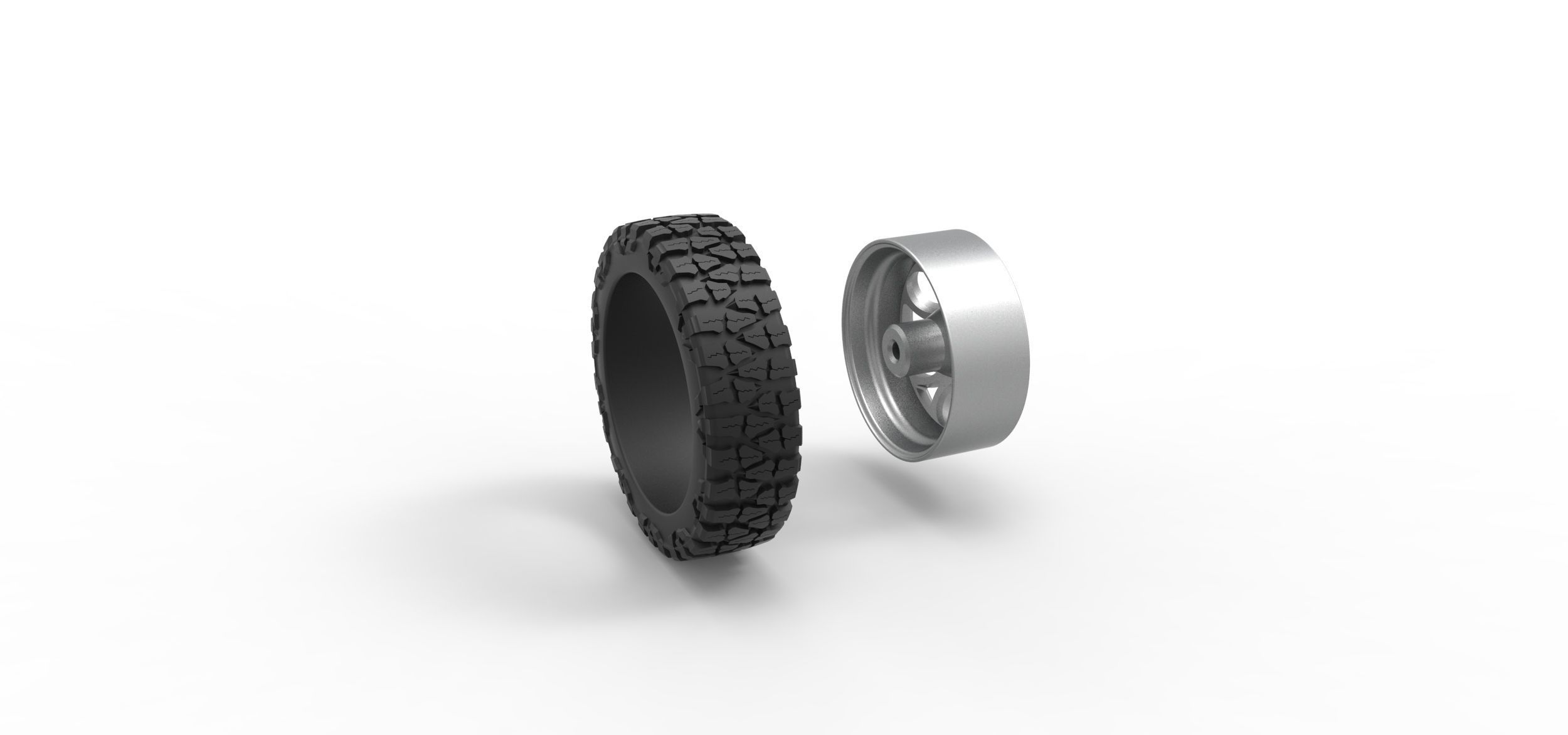 Front semi wheel for pickup V15 Scale 1 to 25 3D print model_9
