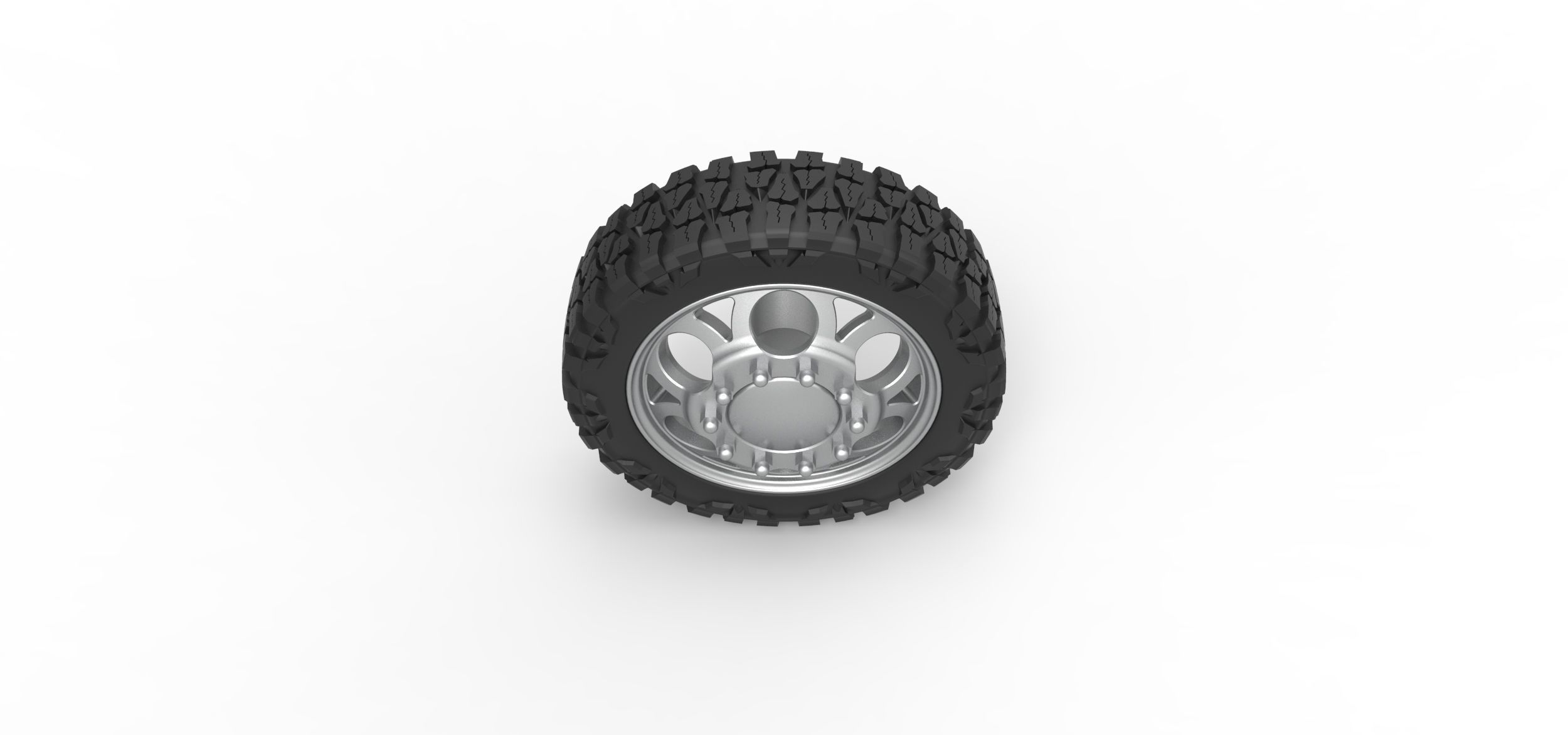 Front semi wheel for pickup V15 Scale 1 to 25 3D print model_5