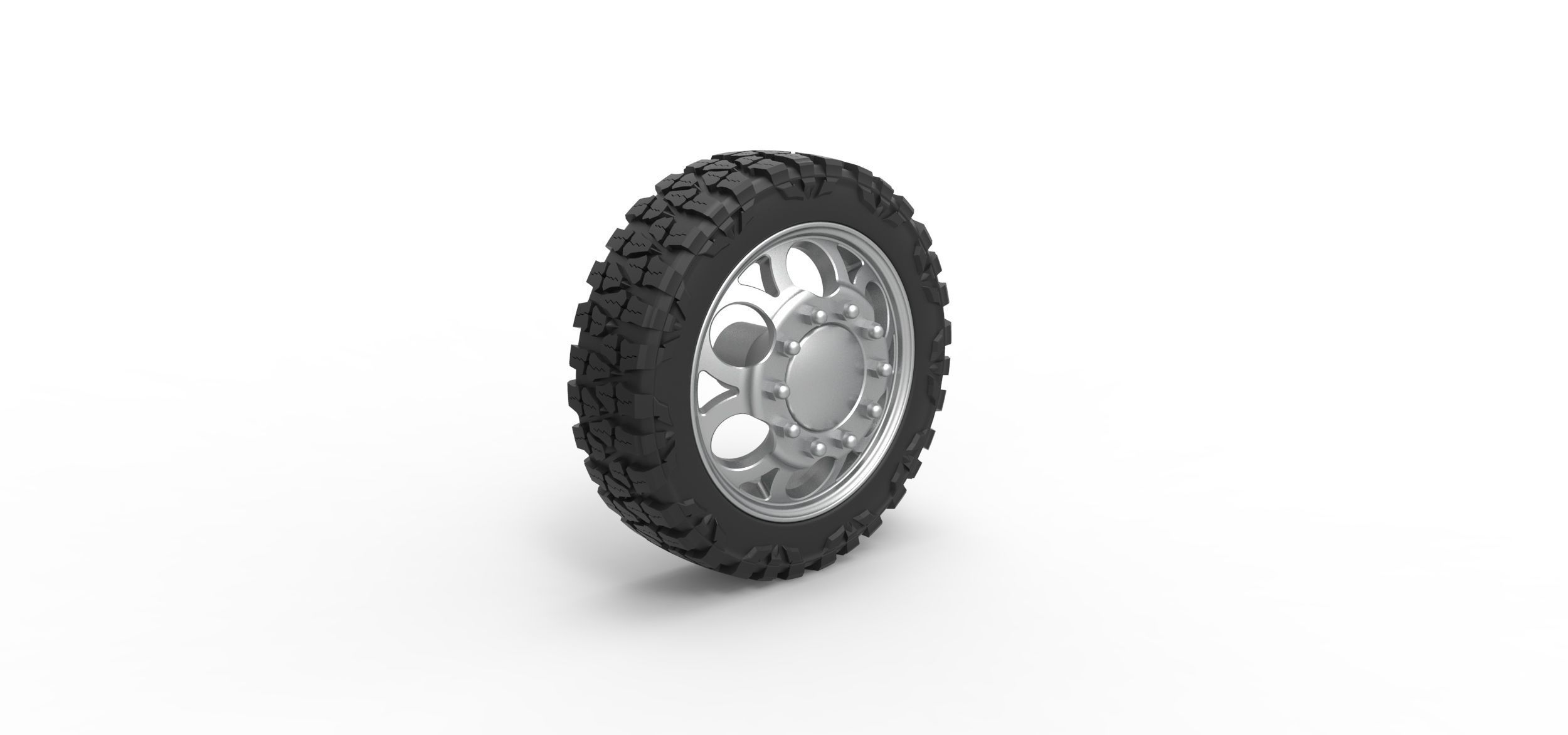 Front semi wheel for pickup V15 Scale 1 to 25 3D print model_1