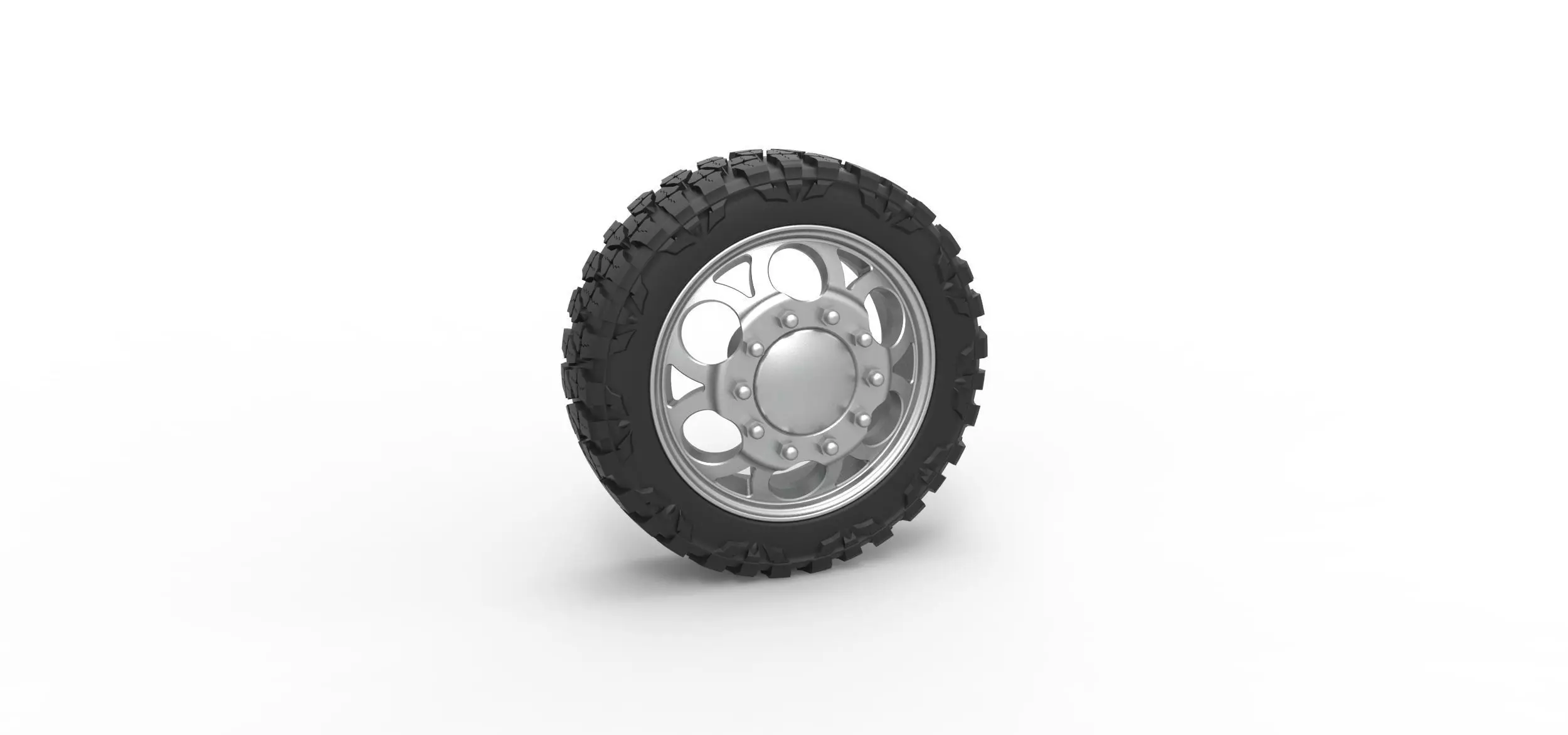 Front semi wheel for pickup V15 Scale 1 to 25 3D print model_0