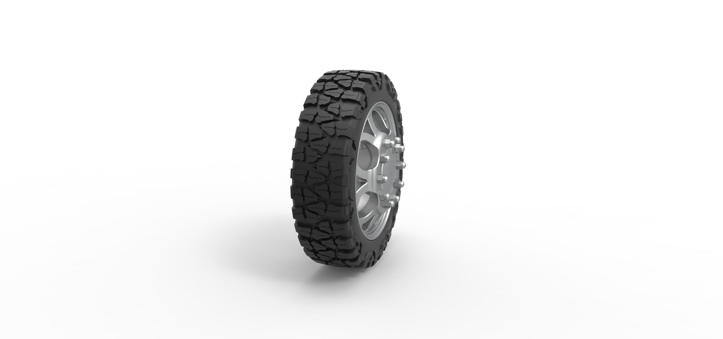 Front semi wheel for pickup V15 Scale 1 to 25 3D print model_2
