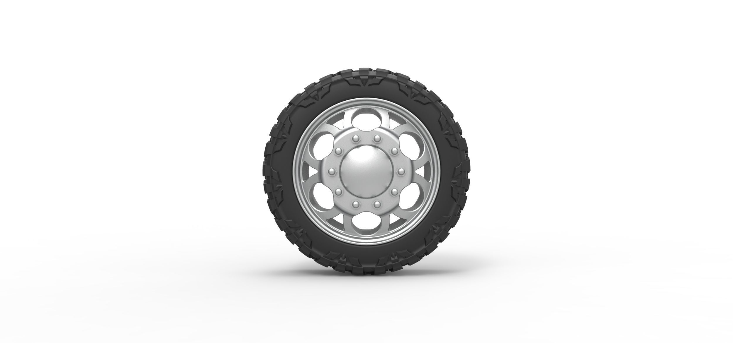 Front semi wheel for pickup V15 Scale 1 to 25 3D print model_4