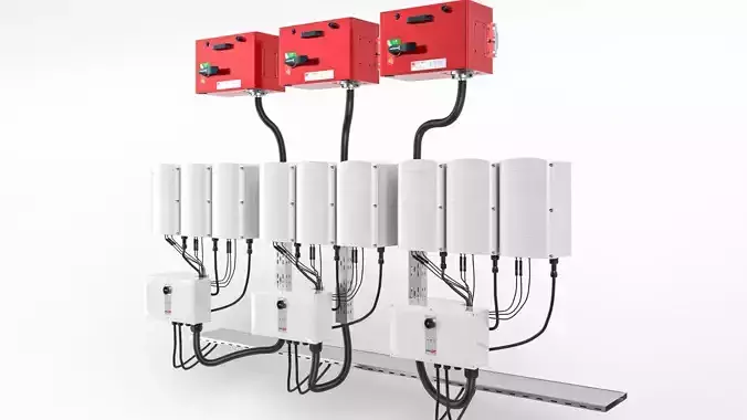 Solar Edge Inverter Group Low-poly 3D model