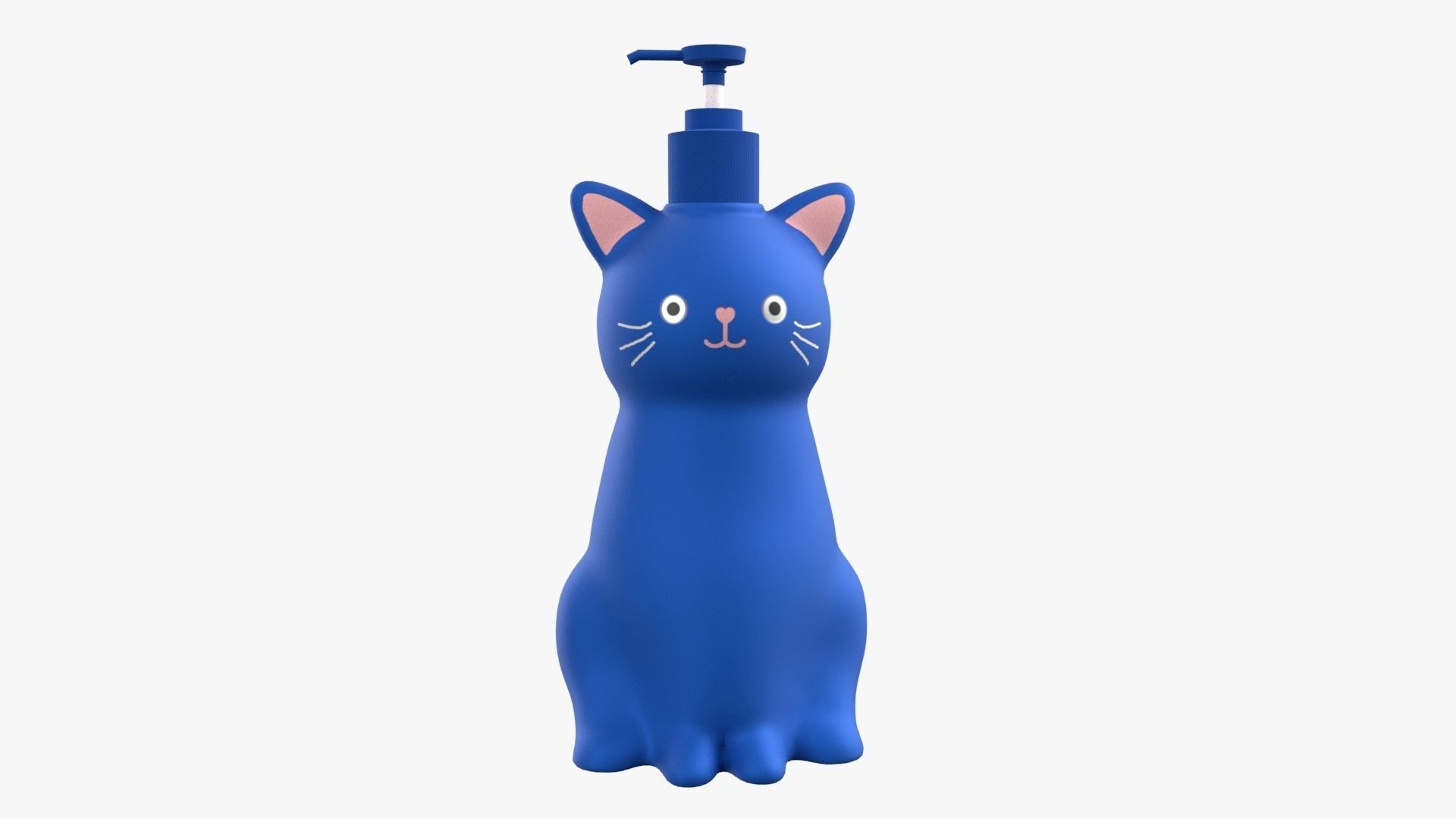 Cat Liquid Soap Dispenser Blue Version 3D model_1