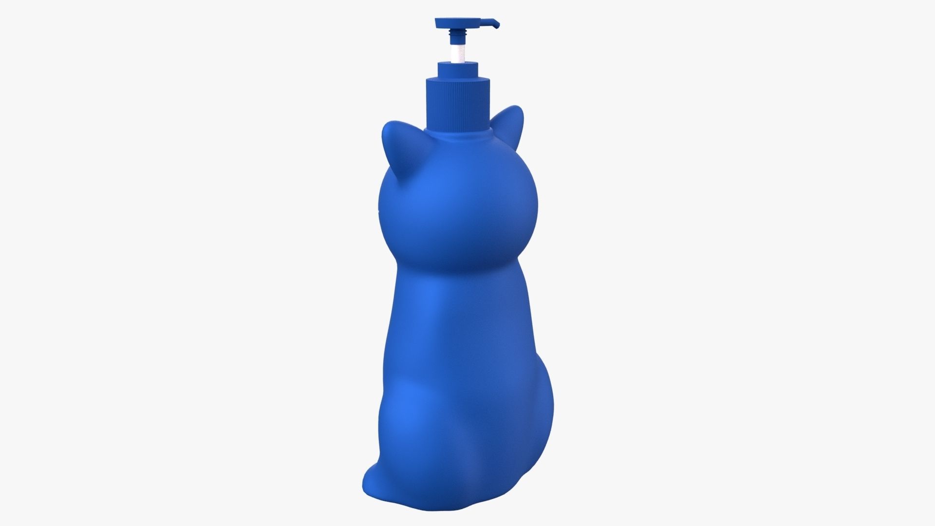 Cat Liquid Soap Dispenser Blue Version 3D model_3