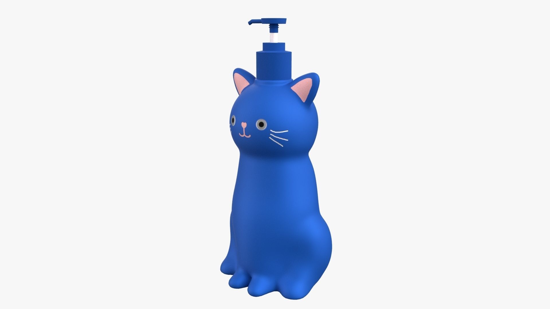 Cat Liquid Soap Dispenser Blue Version 3D model_2
