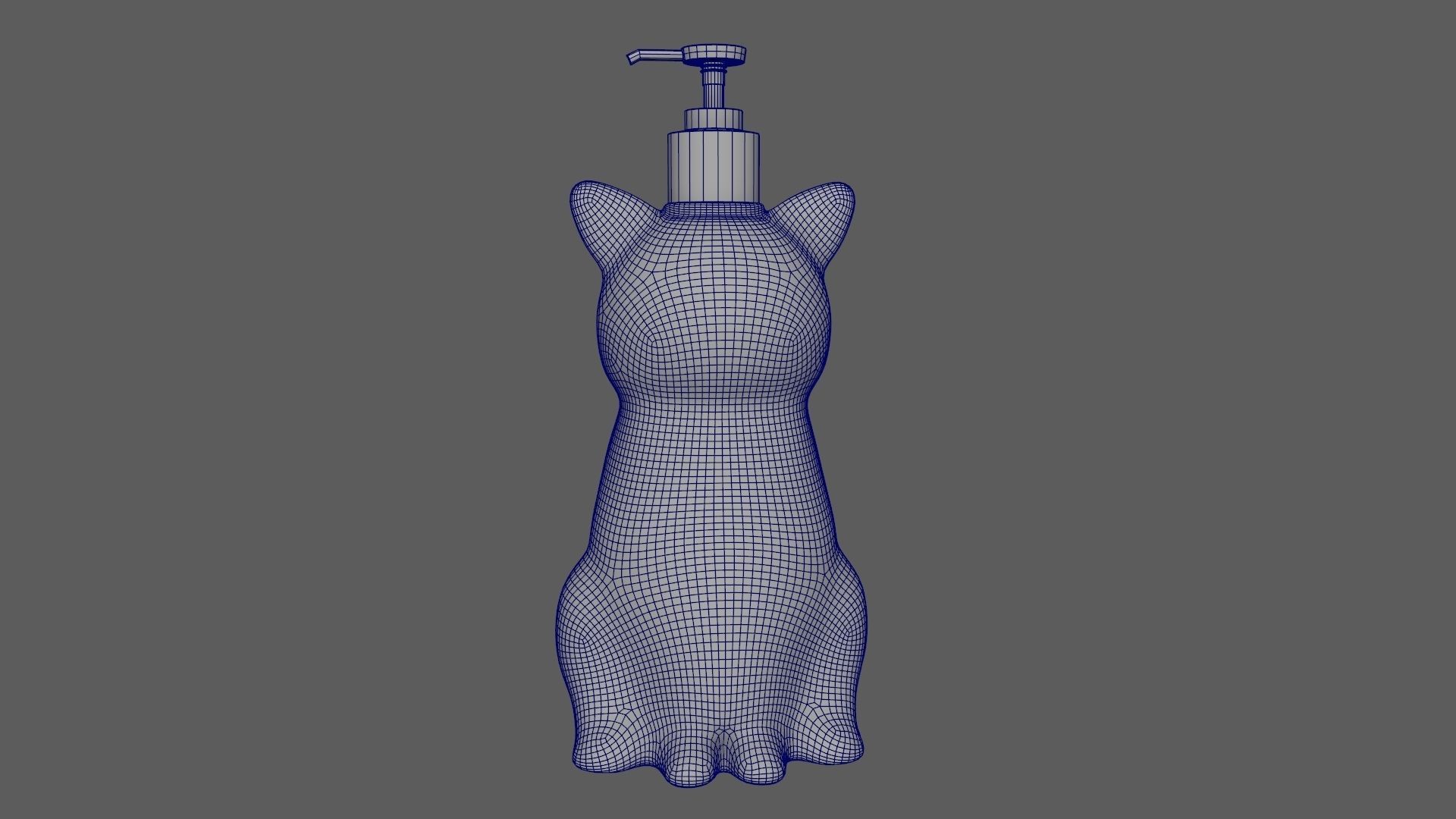 Cat Liquid Soap Dispenser Blue Version 3D model_9