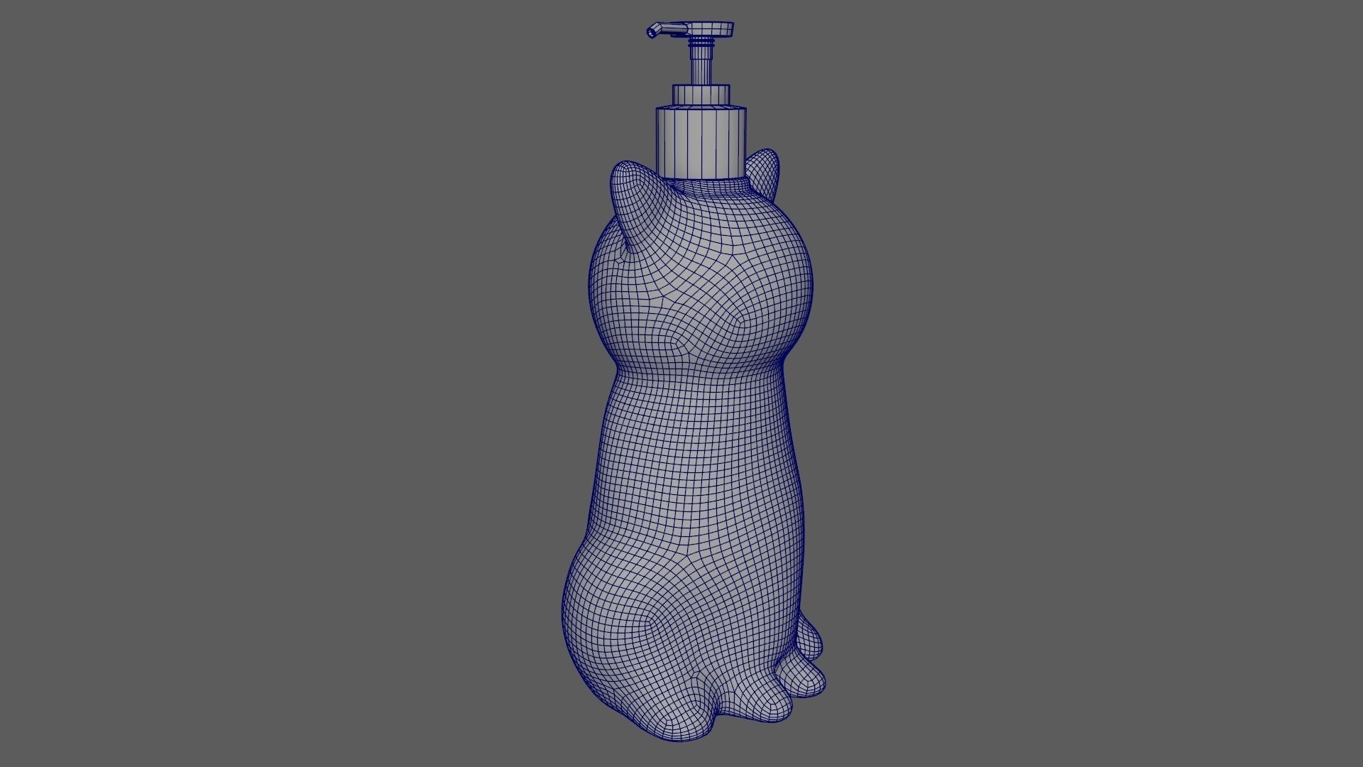 Cat Liquid Soap Dispenser Blue Version 3D model_12
