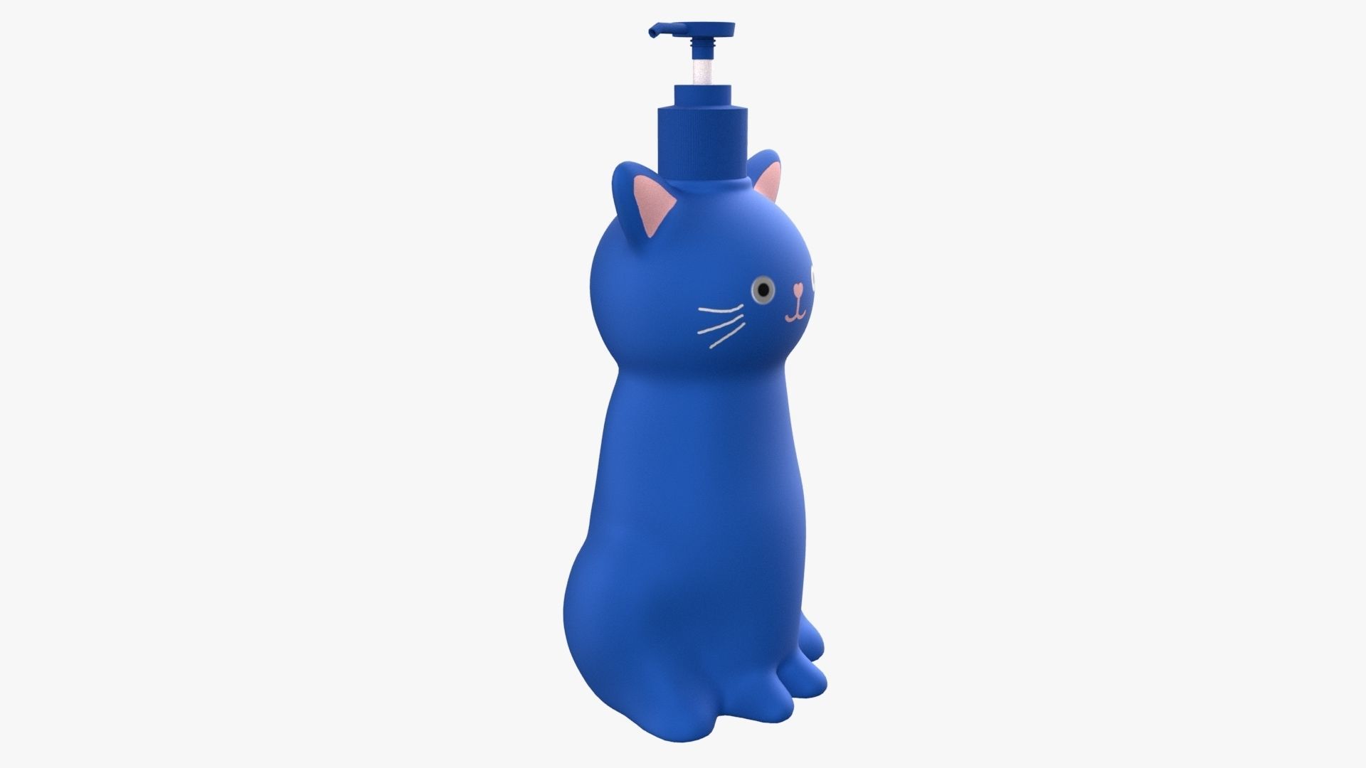 Cat Liquid Soap Dispenser Blue Version 3D model_4