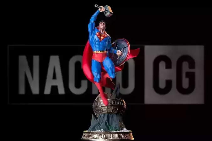 Fan Art Superman Crossover - Statue 3D print model