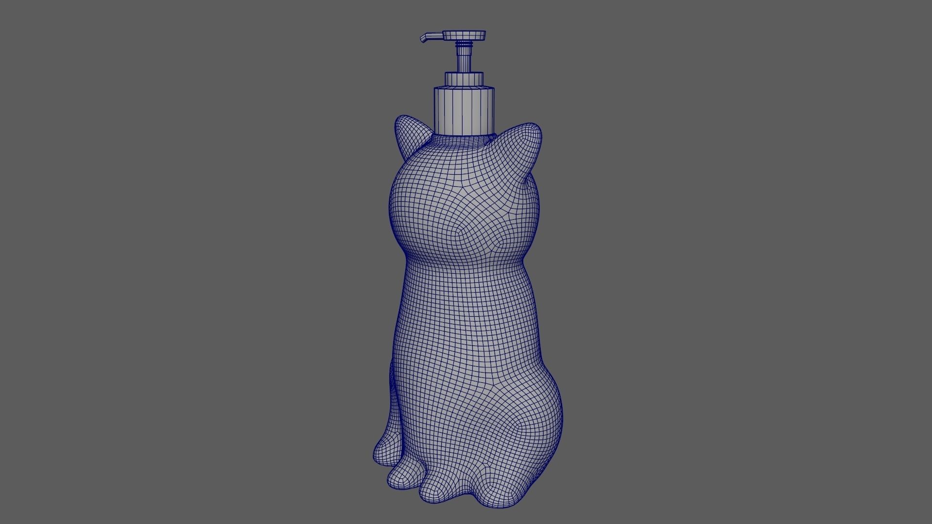Cat Liquid Soap Dispenser Green Version 3D model_10