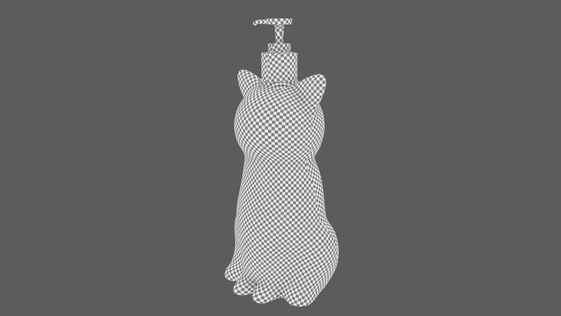 Cat Liquid Soap Dispenser Green Version 3D model_17