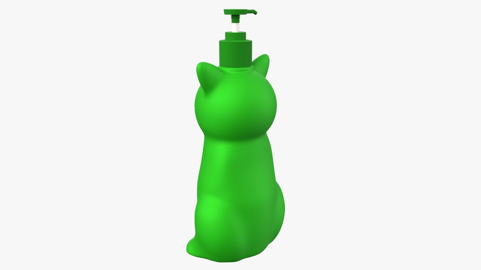 Cat Liquid Soap Dispenser Green Version 3D model_3