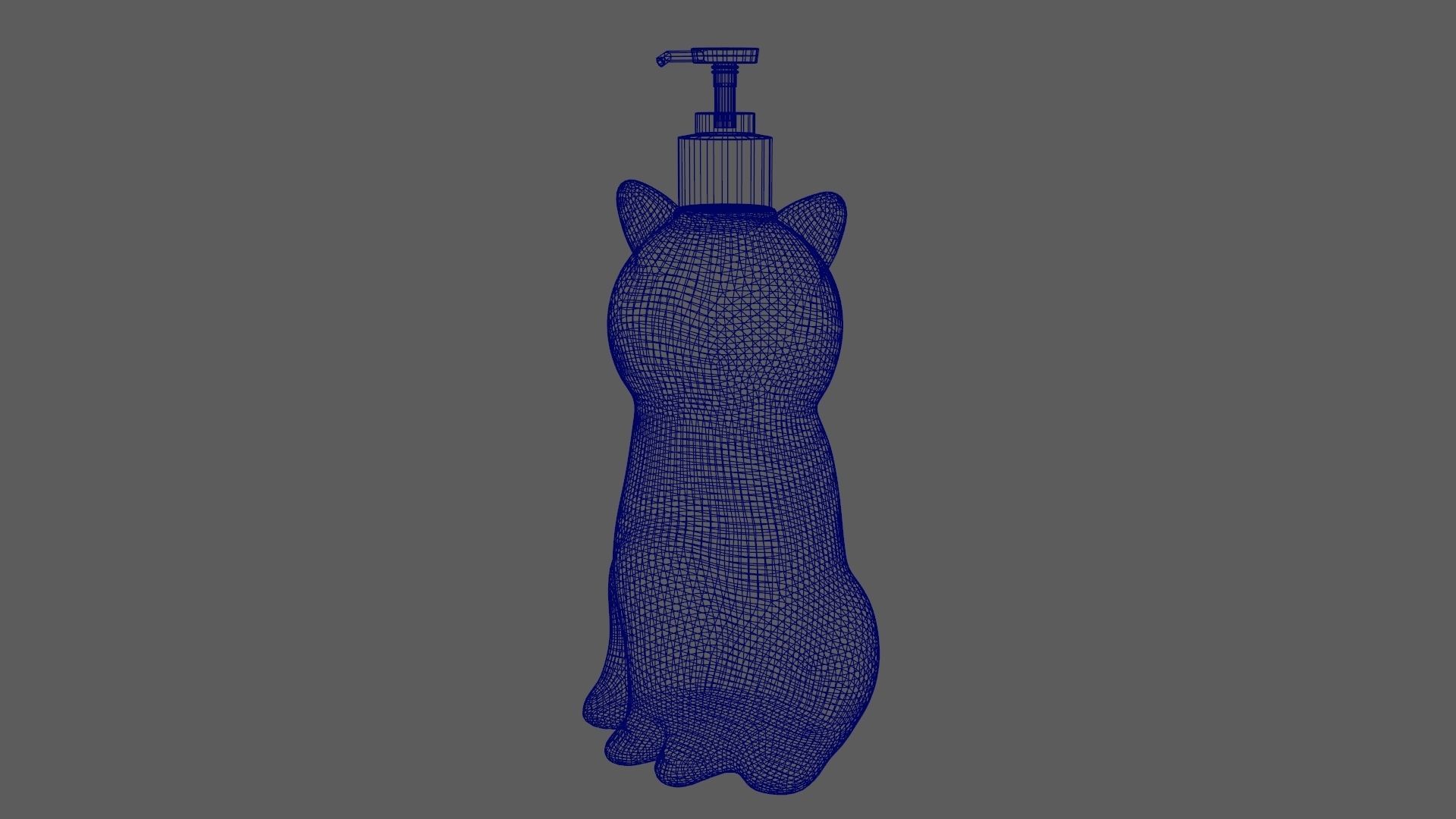 Cat Liquid Soap Dispenser Green Version 3D model_15
