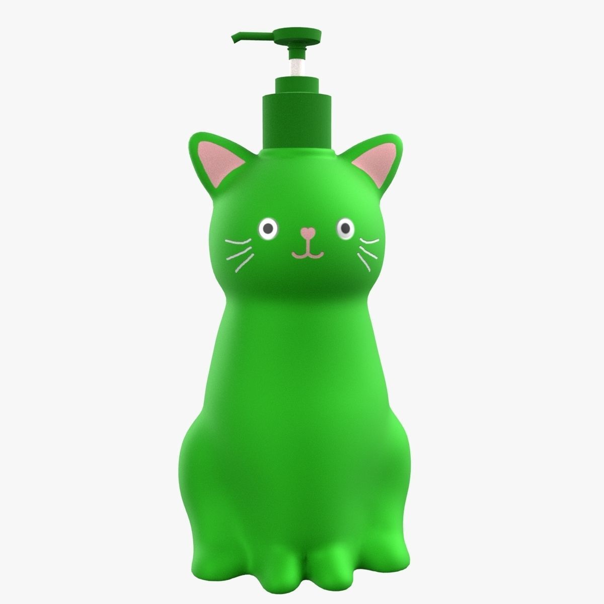 Cat Liquid Soap Dispenser Green Version 3D model_22