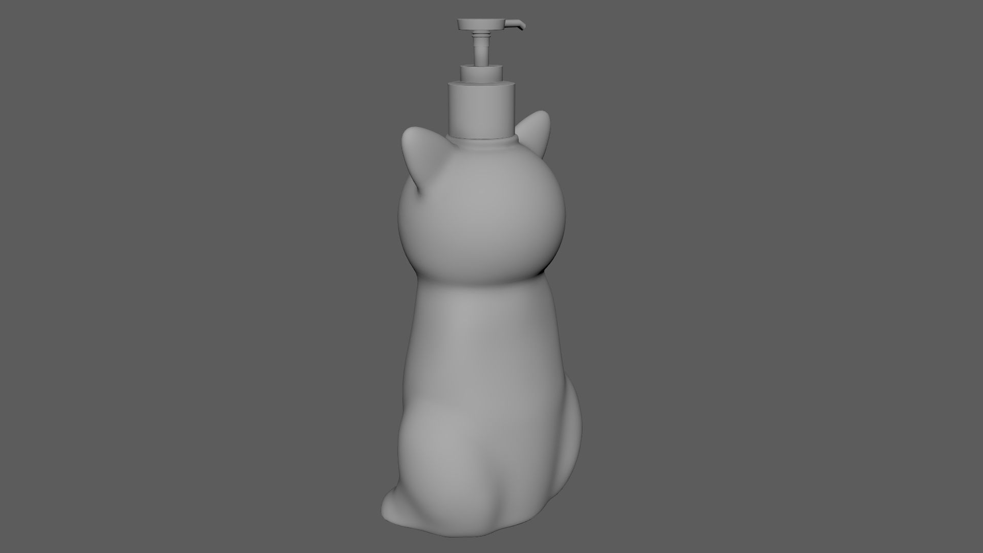 Cat Liquid Soap Dispenser Leaf Green Version 3D model_8