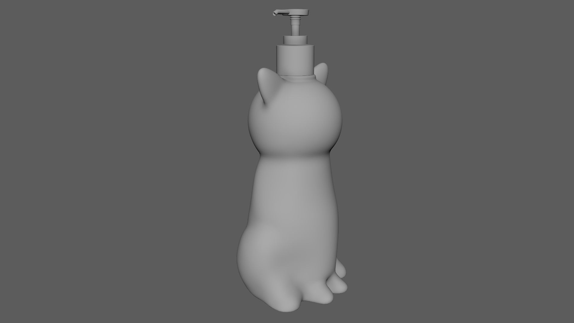 Cat Liquid Soap Dispenser Leaf Green Version 3D model_7