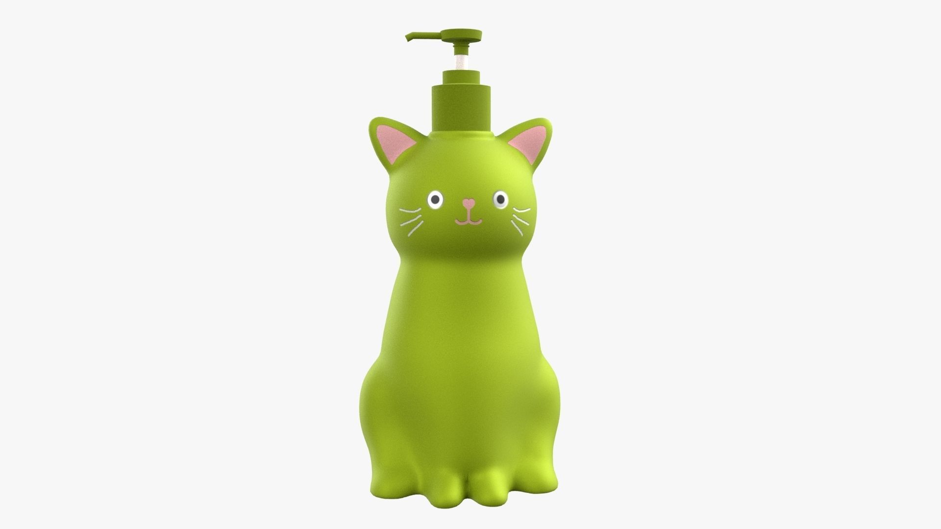 Cat Liquid Soap Dispenser Leaf Green Version 3D model_1