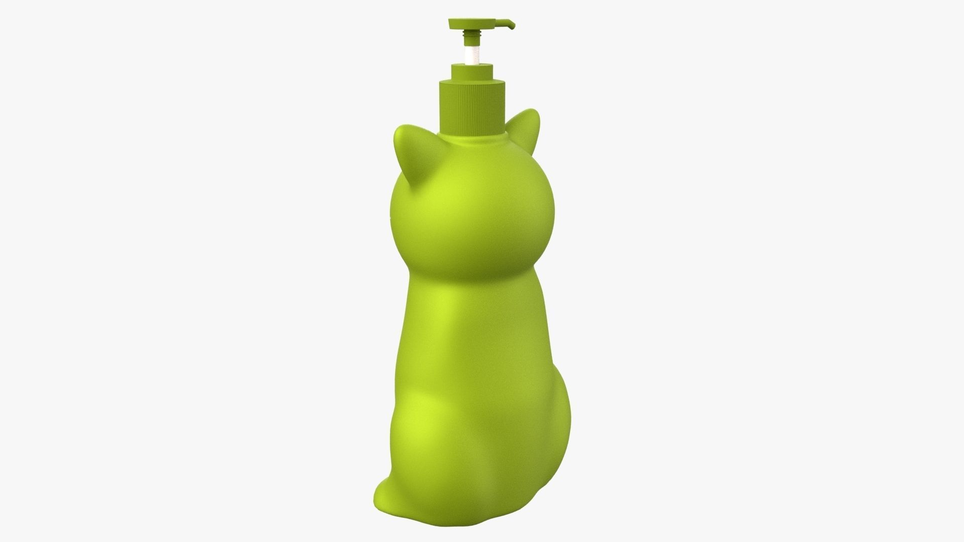Cat Liquid Soap Dispenser Leaf Green Version 3D model_3
