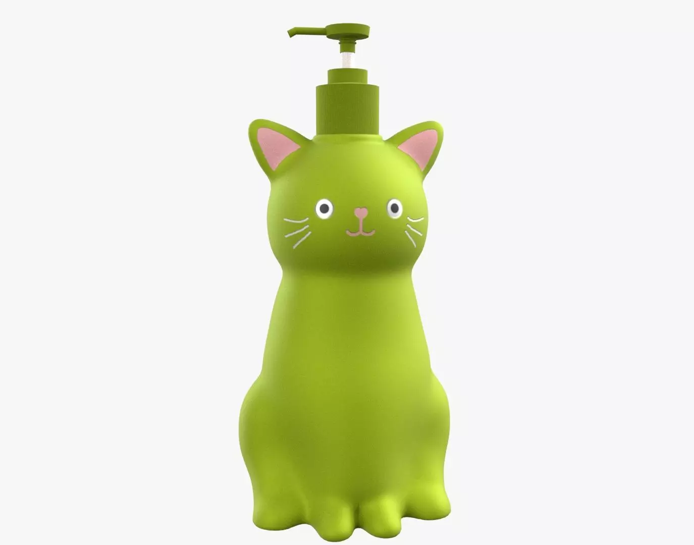 Cat Liquid Soap Dispenser Leaf Green Version 3D model_0