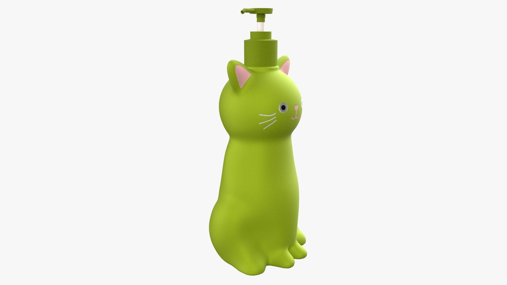 Cat Liquid Soap Dispenser Leaf Green Version 3D model_4
