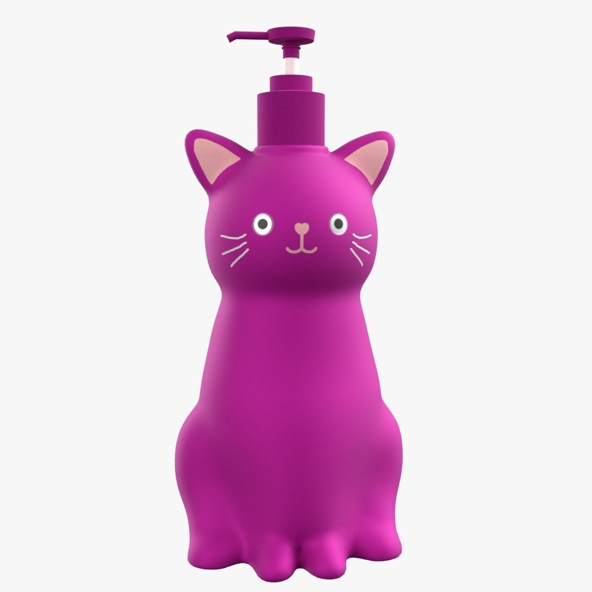 Cat Liquid Soap Dispenser Pink Version 3D model_22