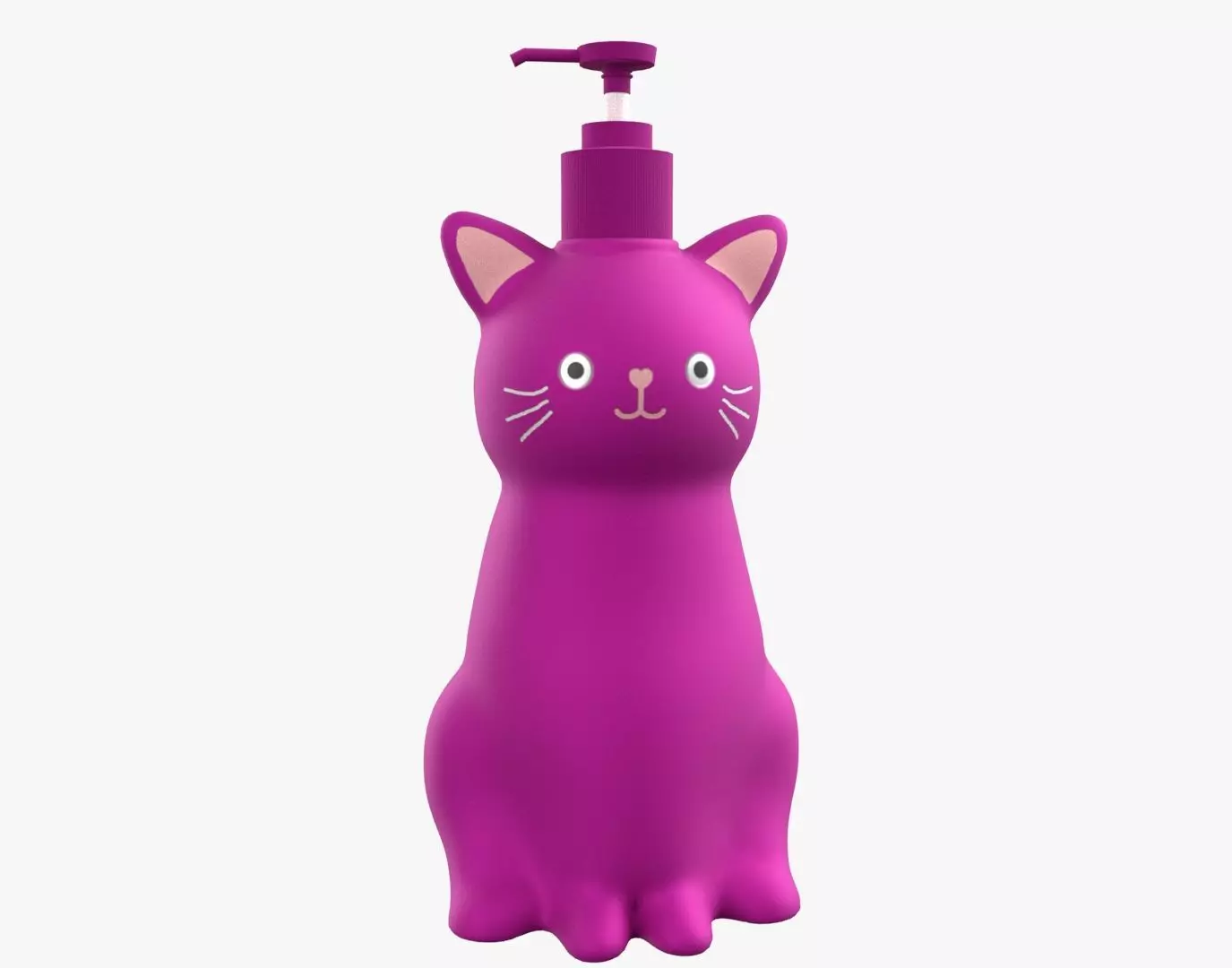 Cat Liquid Soap Dispenser Pink Version 3D model_0