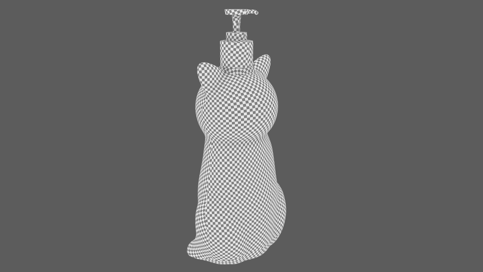 Cat Liquid Soap Dispenser Pink Version 3D model_19