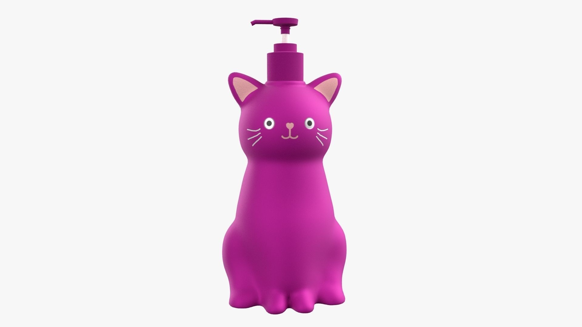Cat Liquid Soap Dispenser Pink Version 3D model_1