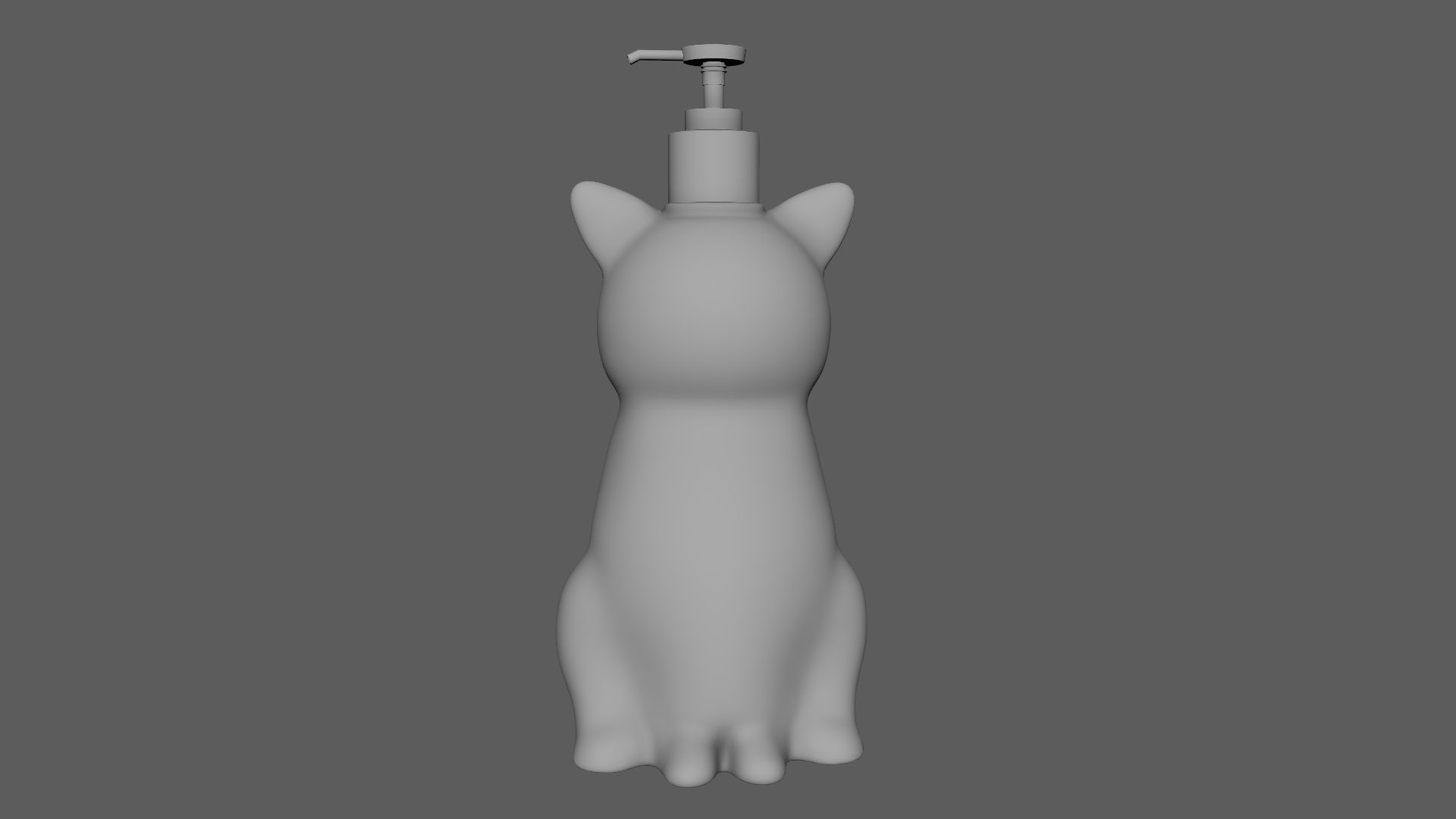 Cat Liquid Soap Dispenser Pink Version 3D model_5