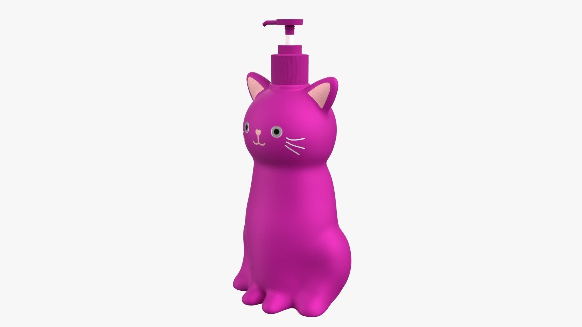 Cat Liquid Soap Dispenser Pink Version 3D model_2