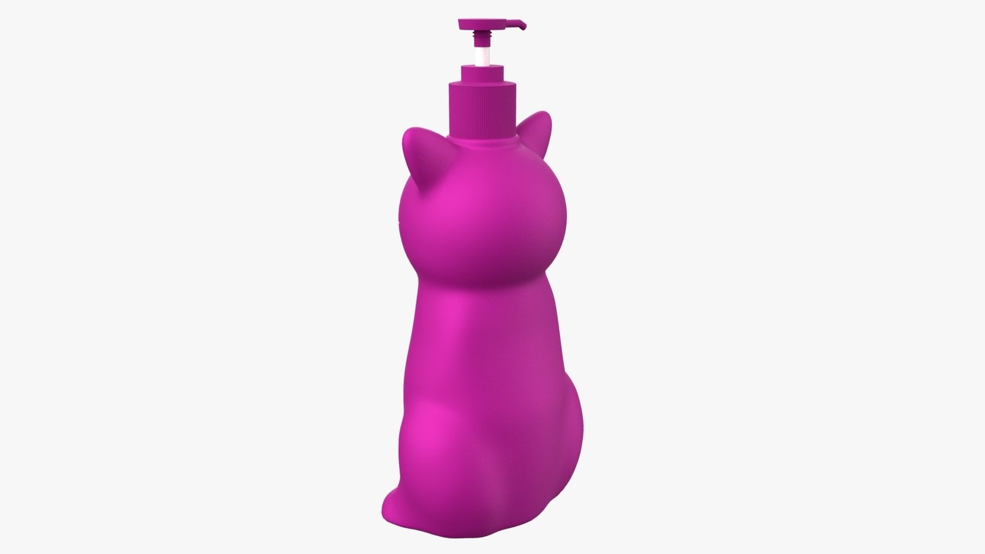 Cat Liquid Soap Dispenser Pink Version 3D model_3