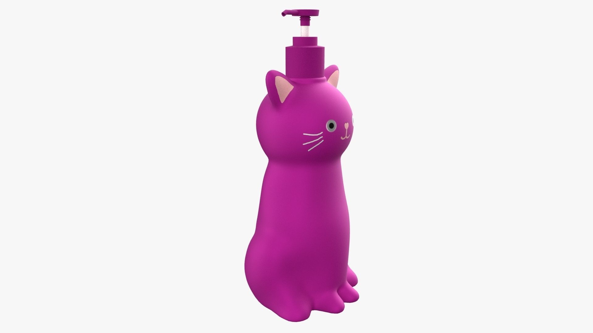 Cat Liquid Soap Dispenser Pink Version 3D model_4