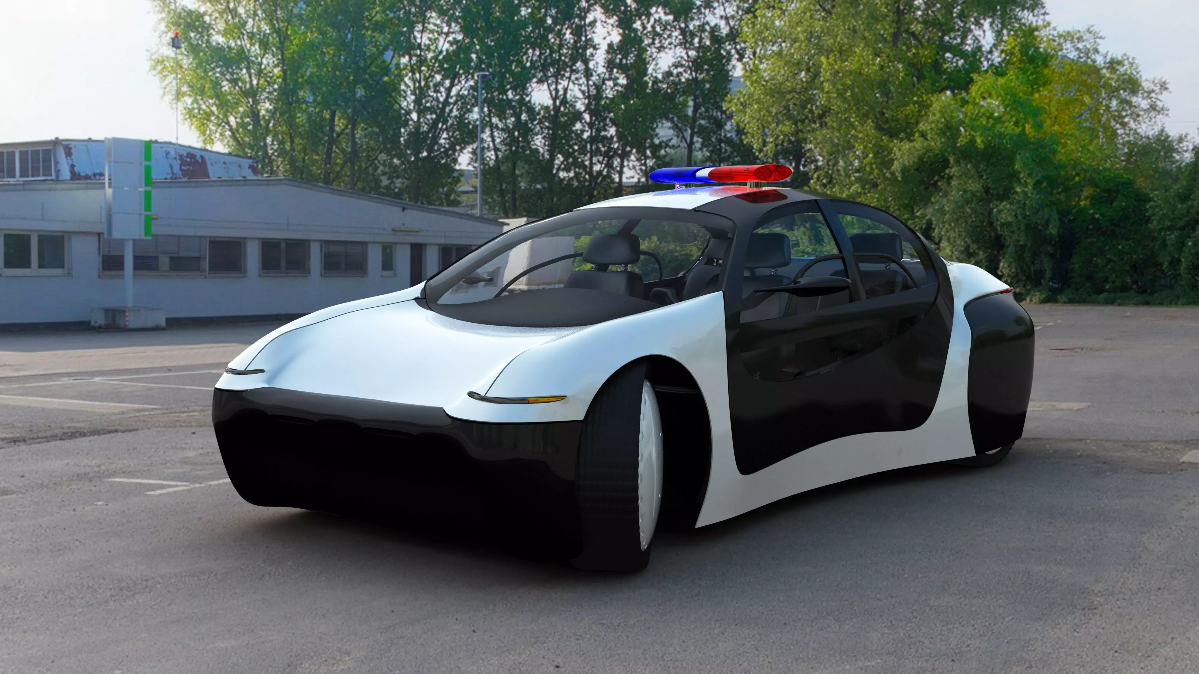 Futuristic Police Car 3D model
