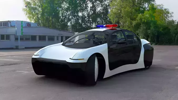 Futuristic Police Car 3D model