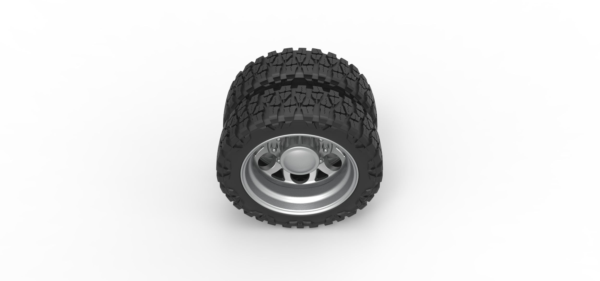 Rear semi wheel for pickup V15 Scale 1 to 25 3D print model_5