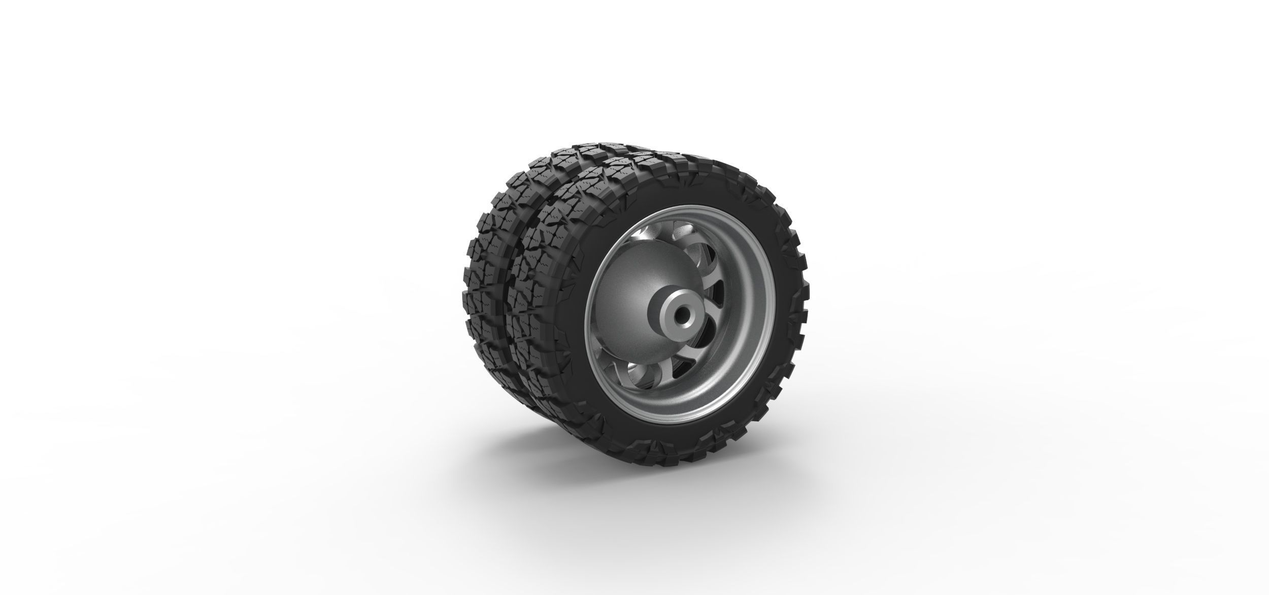 Rear semi wheel for pickup V15 Scale 1 to 25 3D print model_7