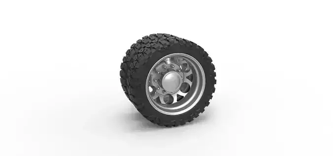 Rear semi wheel for pickup V15 Scale 1 to 25