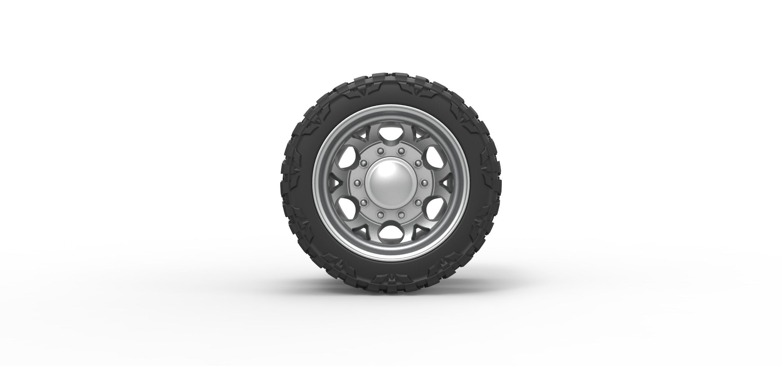 Rear semi wheel for pickup V15 Scale 1 to 25 3D print model_4
