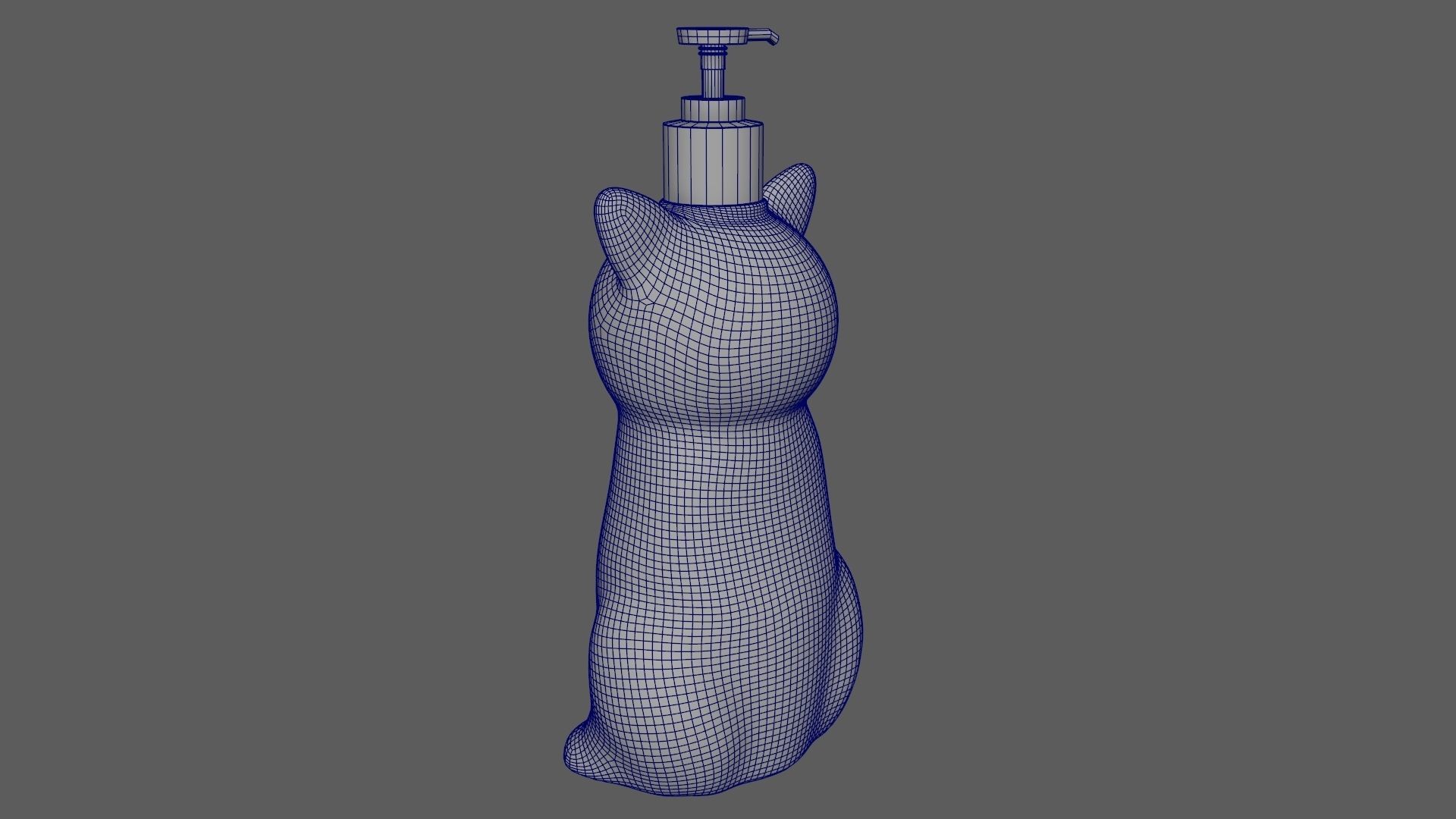 Cat Liquid Soap Dispenser Purple Version 3D model_11