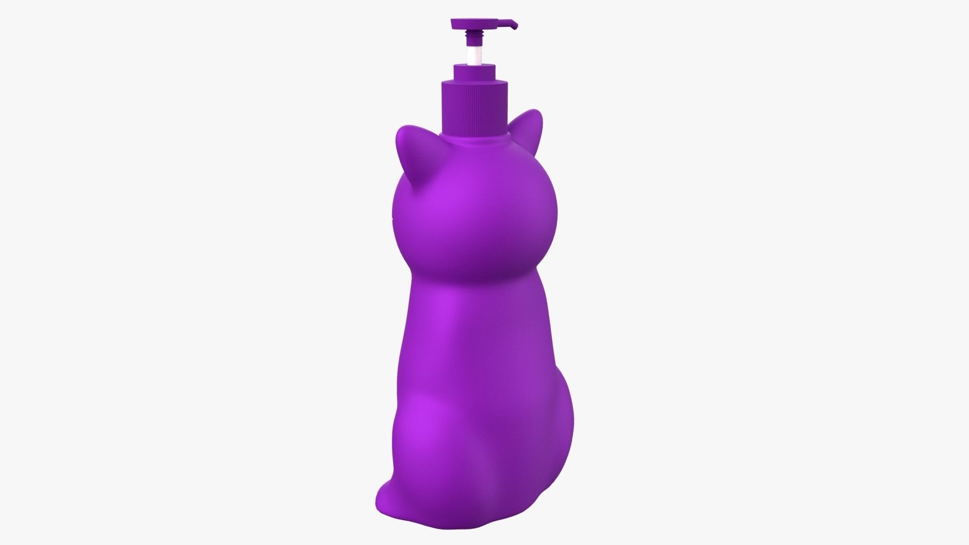 Cat Liquid Soap Dispenser Purple Version 3D model_3