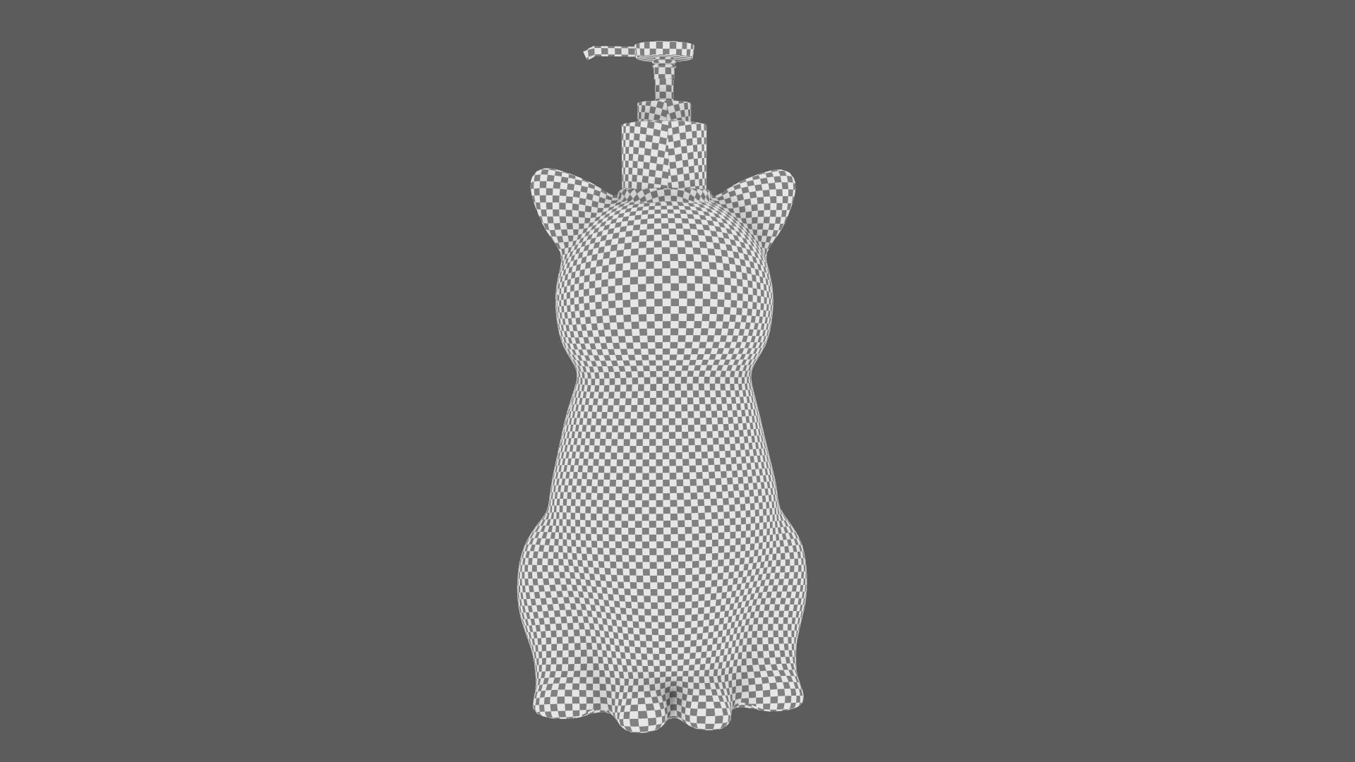 Cat Liquid Soap Dispenser Purple Version 3D model_17