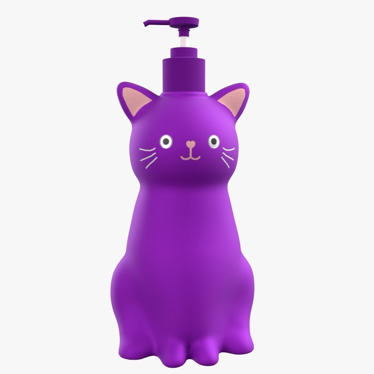 Cat Liquid Soap Dispenser Purple Version 3D model_22