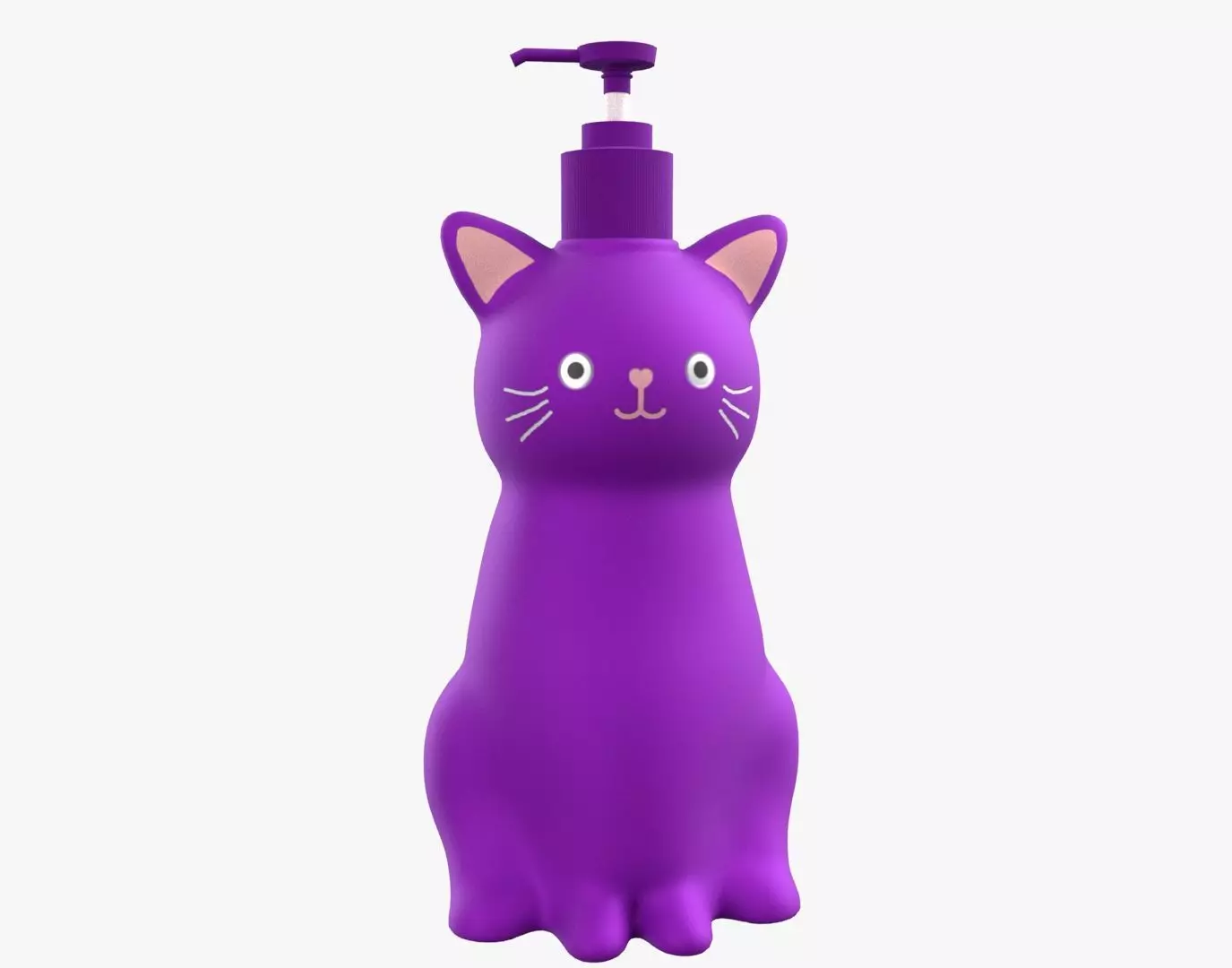 Cat Liquid Soap Dispenser Purple Version 3D model_0