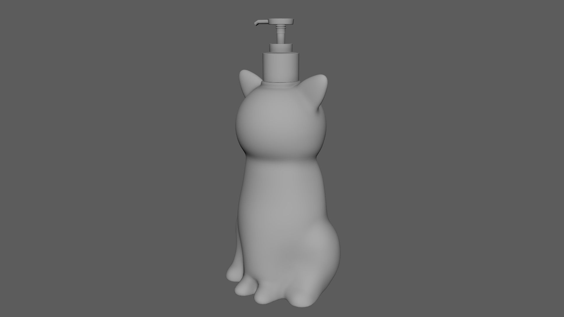 Cat Liquid Soap Dispenser Purple Version 3D model_6