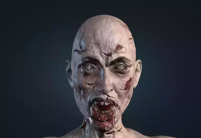 Ultra Real Male Zombie 3D Model and Animation Pack Low-poly 3D model