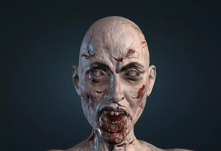 Ultra Real Male Zombie 3D Model and Animation Pack Low-poly 3D model_0
