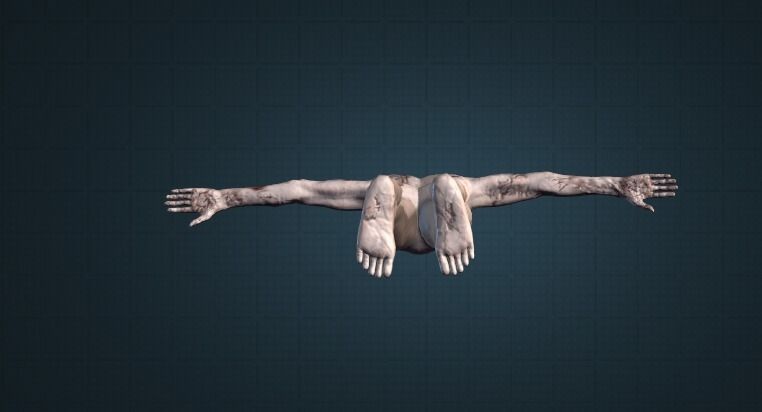 Ultra Real Male Zombie 3D Model and Animation Pack Low-poly 3D model_5