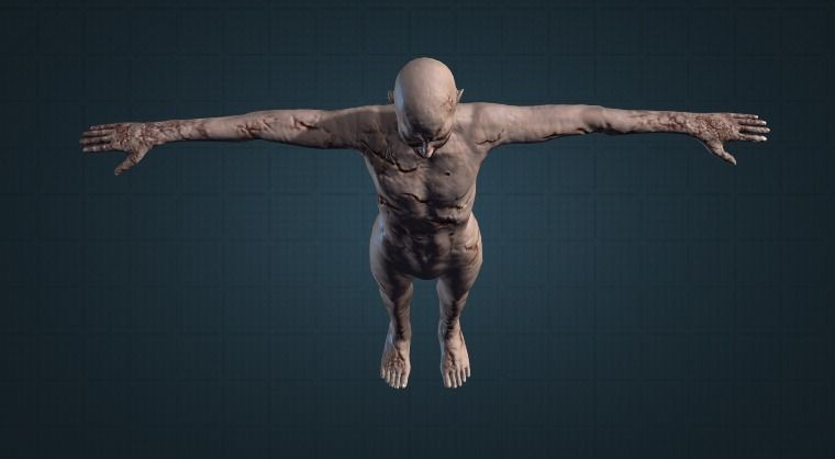 Ultra Real Male Zombie 3D Model and Animation Pack Low-poly 3D model_6